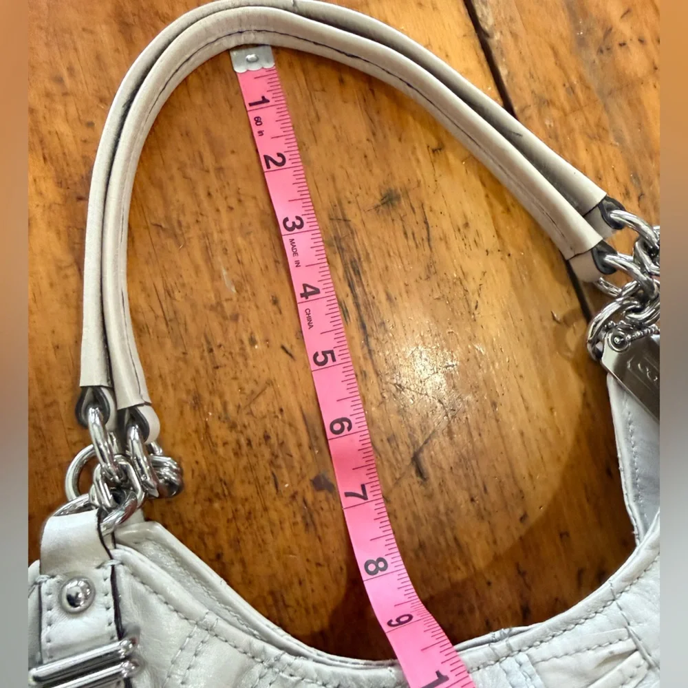 Coach White Leather Hobo Satchel